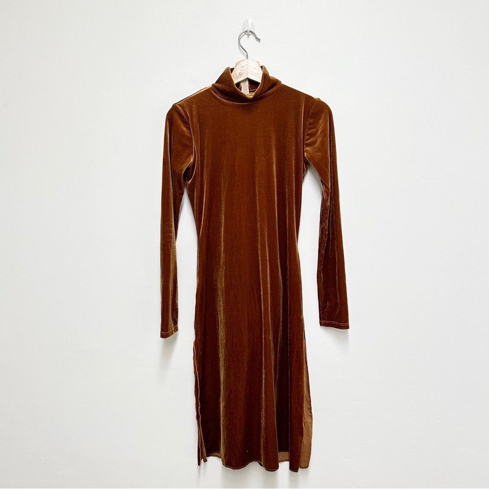 The Lineup Cut Slit High Neck Dress